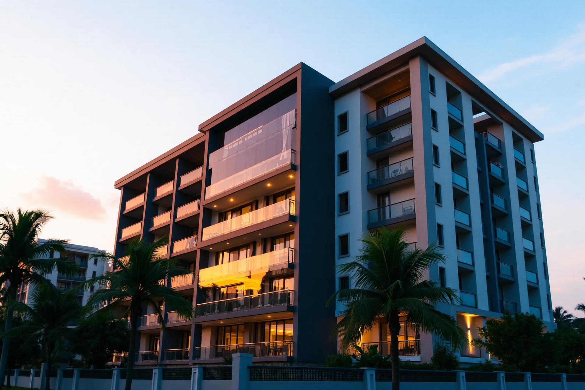 Luxury apartment in Accra at golden hour